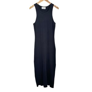 Modern Citizen Womens Ribbed Knit Sleeveless Scoop Neck Maxi Dress Sz XL Black